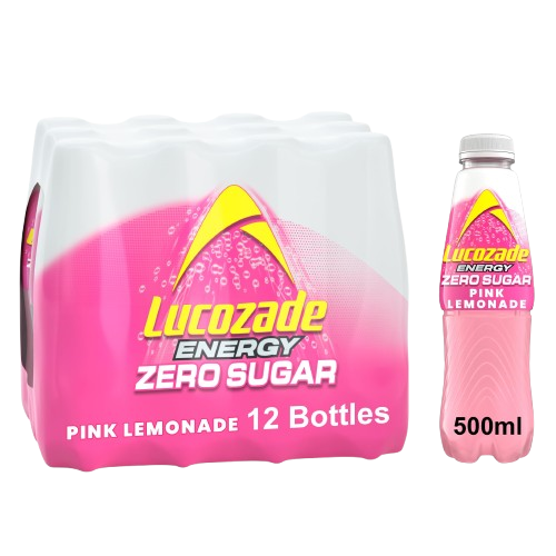 Lucozade Energy Drink Zero Sugar Drink Pink Lemonade 500ml