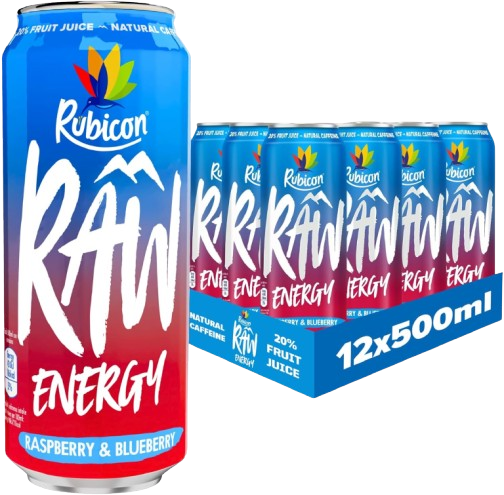 Rubicon Raw Raspberry & Blueberry Energy Drink 500ml