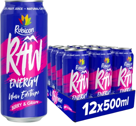 Rubicon Raw Wave Editions Berry & Grape Energy Drink 500ml