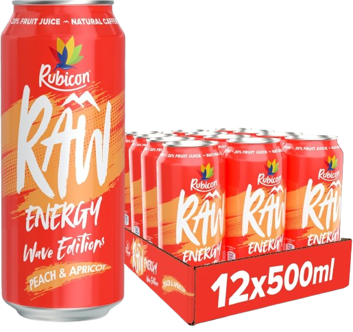 Rubicon Raw Wave Editions Peach & Apricot Energy Drink 500ml