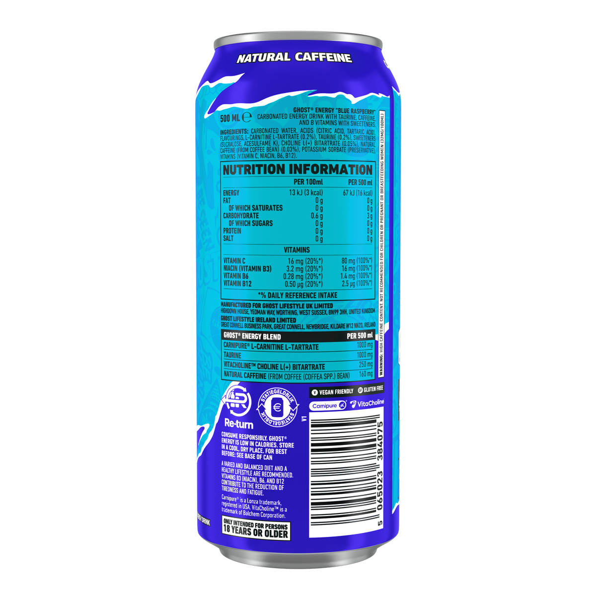 Ghost® Energy Blue Raspberry 500ml