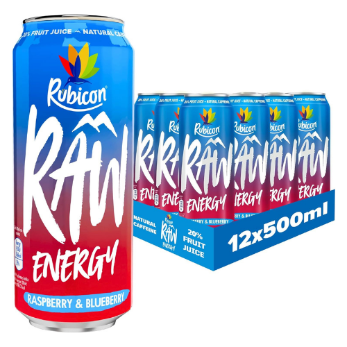 Rubicon Raw Raspberry & Blueberry Energy Drink 500ml