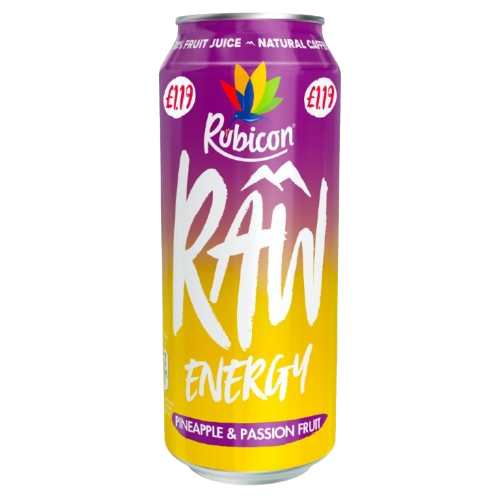 Rubicon Raw Pineapple & Passion Fruit Energy Drink 500ml