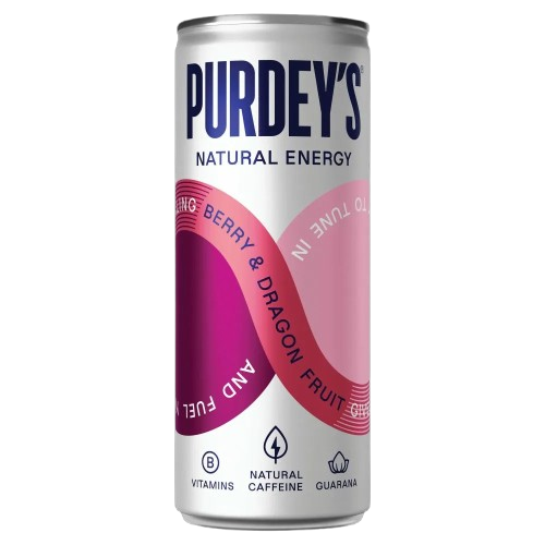 Purdey's Natural Energy Berry & Dragon Fruit Cans 330ml