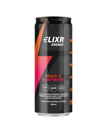 Elixr Energy Drink Peach & Raspberry 330ml
