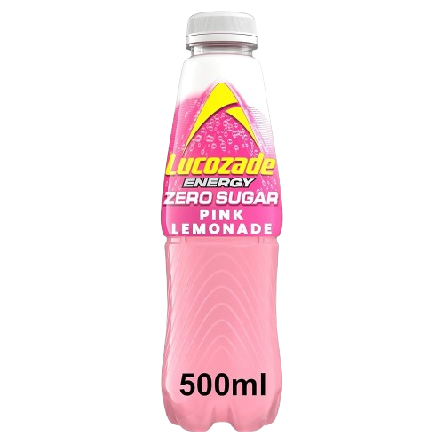Lucozade Energy Drink Zero Sugar Drink Pink Lemonade 500ml