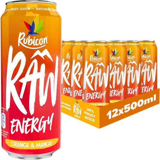 Rubicon Raw Orange & Mango Fruit Energy Drink 500ml