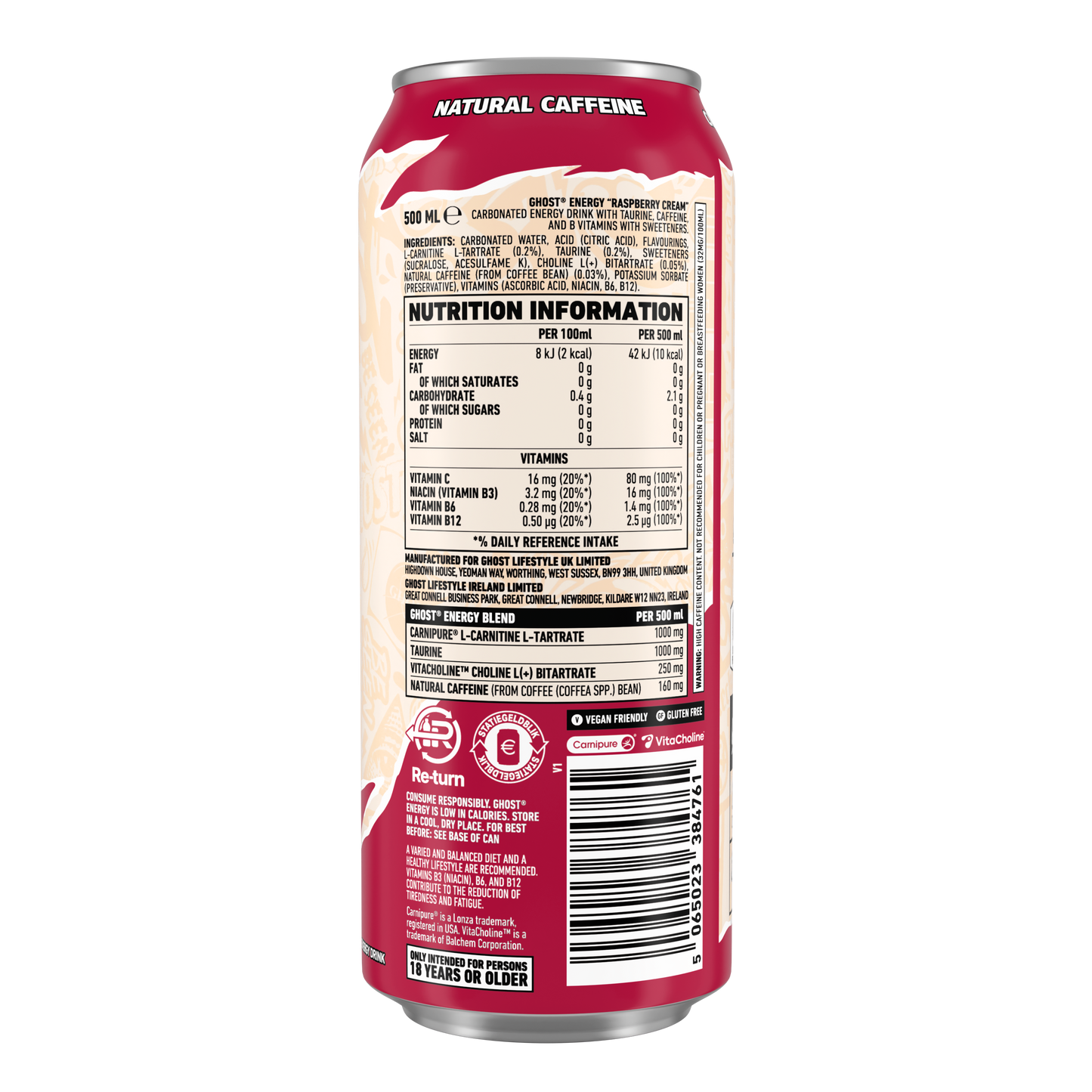 Ghost®  Energy Raspberry Cream 500ml