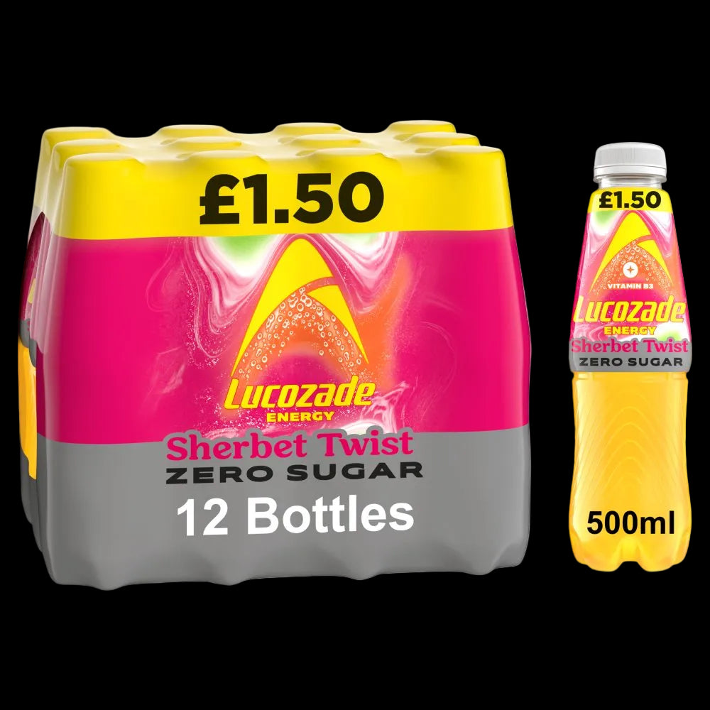 Lucozade Energy Zero Sugar Drink Sherbet Twist 500ml