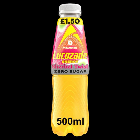 Lucozade Energy Zero Sugar Drink Sherbet Twist 500ml