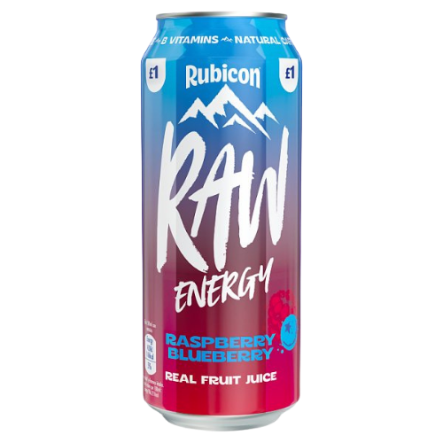 Rubicon Raw Raspberry & Blueberry Energy Drink 500ml