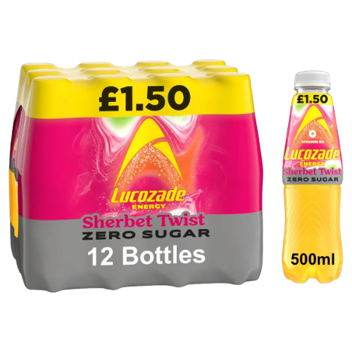 Lucozade Energy Zero Sugar Drink Sherbet Twist 500ml