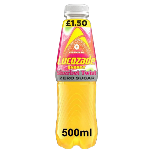 Lucozade Energy Zero Sugar Drink Sherbet Twist 500ml